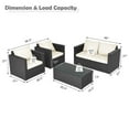 thumbnail image 3 of Costway Ensemble de Mobilier de Patio en Rotin 8 Pcs Blanc, 3 of 9