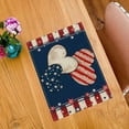 thumbnail image 4 of Manteles individuales de mesa del Día de la Independencia | Lino de rayas de corazón de estrella patriótica | Alfombrillas de comedor decorativas duraderas y fáciles de limpiar | Decoración festiva, 4 of 6
