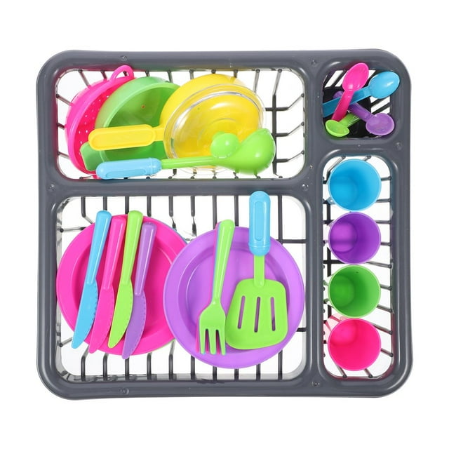 LEEYNEER 1 Set 15pcs Plastic Kitchen Toys Simulation Kitchenware Fun for Kids