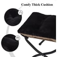 thumbnail image 5 of 15 Inch Folding Ottoman Set of 2, Foldable Footrest Stool for Couch, Small Foot Stool for Sofa, Accent Padded Ottomans for Living Room Bedroom Black, 5 of 8