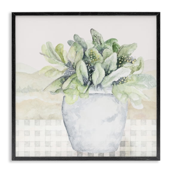 Stupell Industries Potted Farm Herbs Arrangement Black Framed Giclee Art, design by Janice Gaynor
