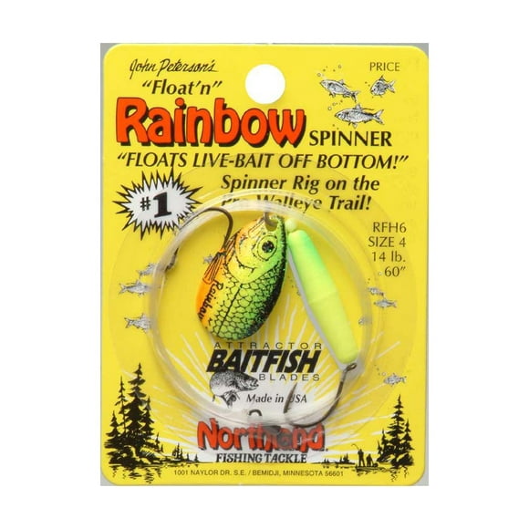 NORTHLAND Tackle BAITFISH FLOAT'N Spin / 60" Snell / #4 HK / 1 Pack/FIRETIGER
