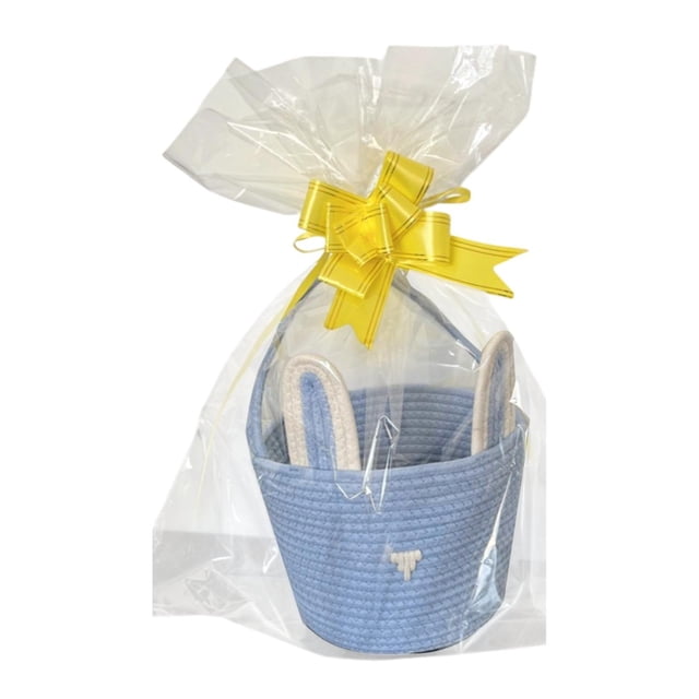 Linda canasta de Pascua con bolsa de regalo Canasta de huevo de vacía para niños Azul
