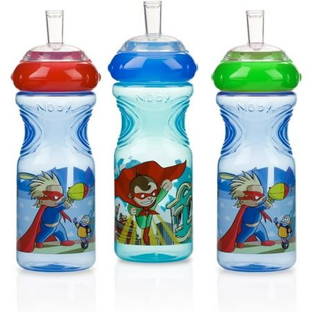 Nuby 3pk 10oz Printed Sports Sipper, Sup