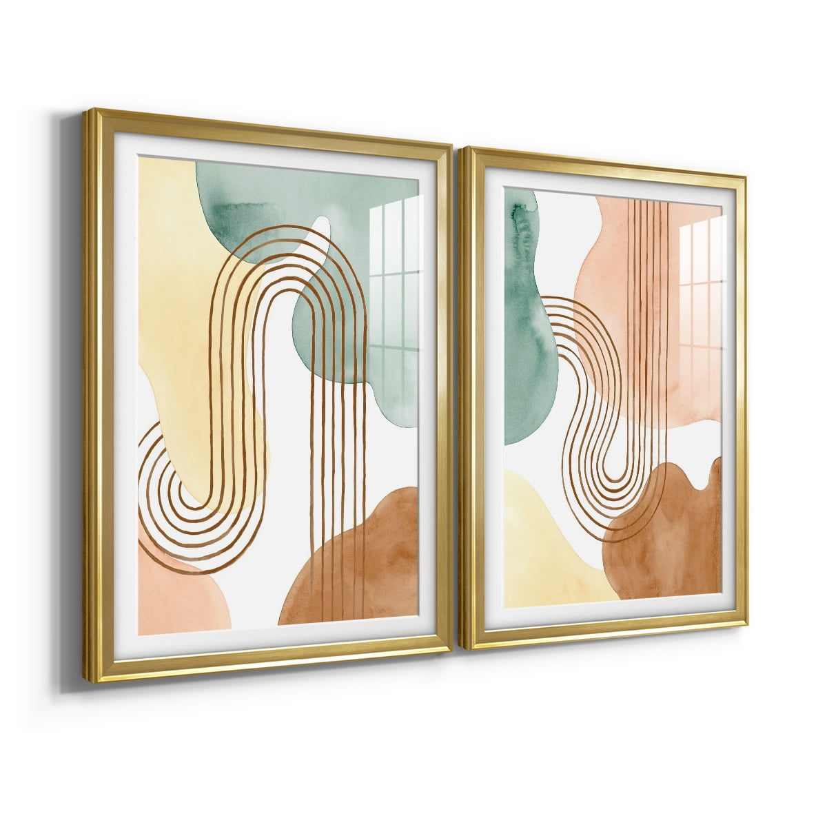 Wexford Home Spring Shapes I Premium Framed Print, 26.5" x 36.5" - Ready to Hang, Gold (Set of 2)