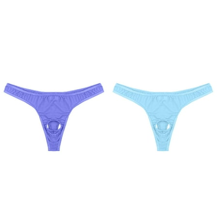 2-Pack Mens Lingerie Micro Thong Bikini Front Hole Underwear Underpants plus Size Mesh Top Womens Lingerie Negligee Lingerie plus Size plus Size Bustier for Women Lingerie Teacher