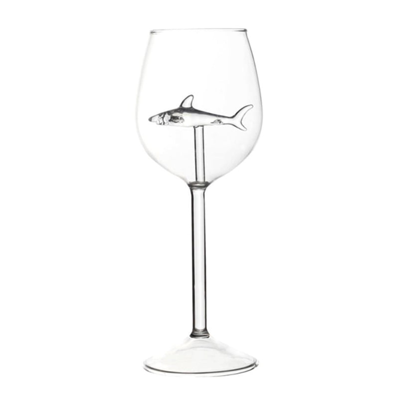 Featured On Del The 3d Stemless Shark Wine Glass Crystal Lead-free Ships Today