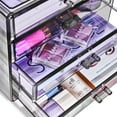 thumbnail image 3 of Sorbus Compact Clear Makeup Organizer Case with 4 Drawers (Transparent Black), 3 of 6