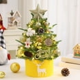 thumbnail image 5 of Neoyler Mini Christmas Tree Ornaments Decor Set Christmas Decorations Christmas Ornaments Indoor Safe PVC Needles With LED Lights Stable Base for Desktop Office Small Spaces 17.7 in Yellow, 5 of 5