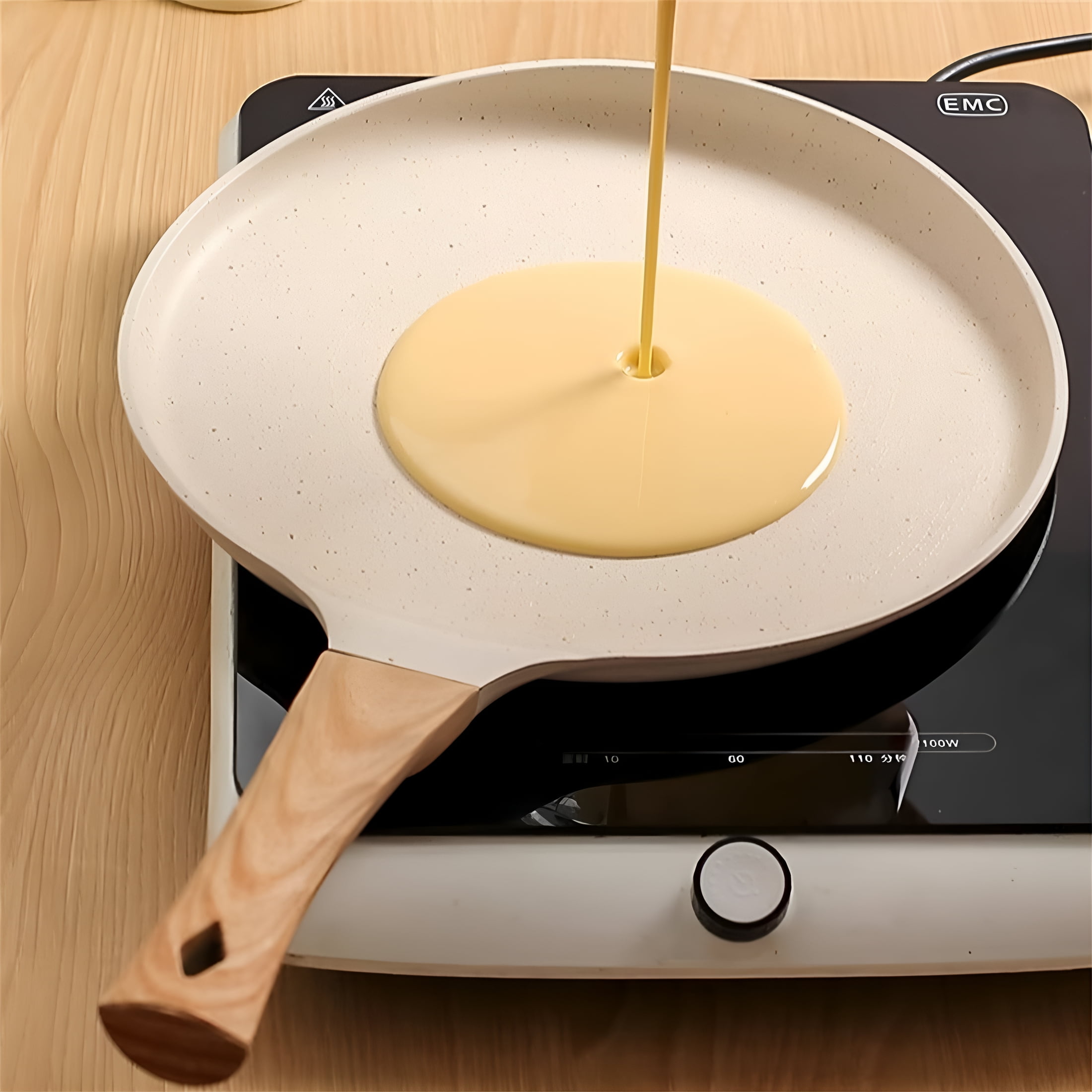 ACDANC Nonstick Crepe Pan with Spreader,Natural Ceramic Coating Pan Pancake Flat Skillet Griddle with Stay-Cool Handle,Induction Compatible (2 Size Options)
