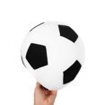 thumbnail image 4 of Juguetes de fútbol multifuncionales, peluche de fútbol, cojín con forma de balón de fútbol, color negro, 4 of 7
