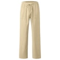 thumbnail image 3 of FASHOFT Girls Linen Pants Wide Leg Palazzo Pant Loose Straight Elastic Waist Spring Summer Beach Lightweight Dress Pant for Kids Khaki 14-15 Years, 3 of 6
