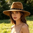 thumbnail image 2 of LIUYUNNN Cowboy Hats for Boys Timeless Fedora Hat For And – Wide Brim Jazz Style With Ethnic Design Flat Unisex Fashion Headwear, One Size, 2 of 4