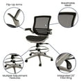thumbnail image 4 of Flash Furniture Waylon Mid-Back Transparent Black Mesh Drafting Chair with Graphite Silver Frame and Flip-Up Arms, 4 of 12