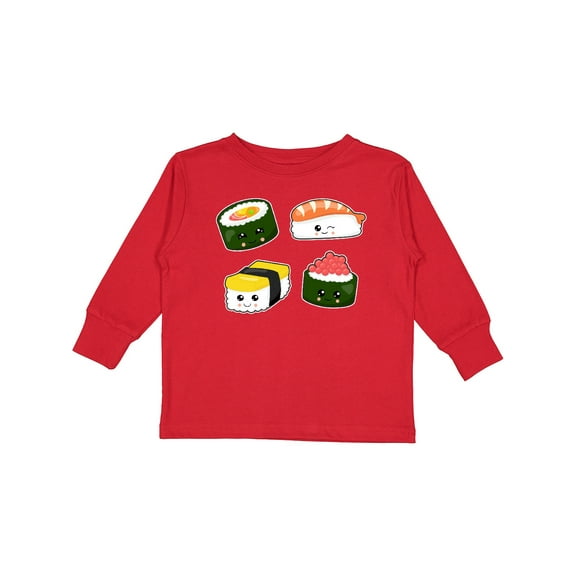 Inktastic Sushi with Faces Boys or Girls Long Sleeve Toddler T-Shirt