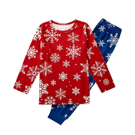 

Popvcly Matching Family Pajamas Christmas Sets Snowflake Pattern Christmas PJs Loungewear for Women Men Kids Family Holiday Sleepwear