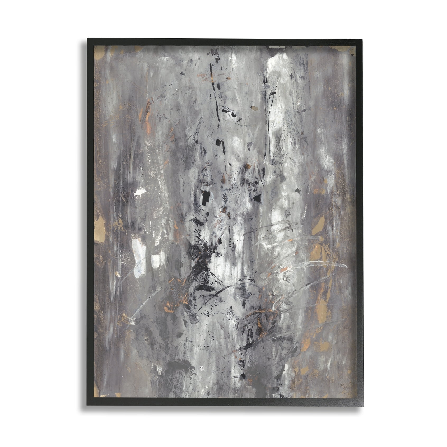 Stupell Industries Ancient Mark Inspired Abstraction Grey Brown Design Grey Framed, 11 x 14, Design by Joyce Combs
