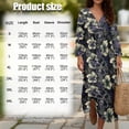 thumbnail image 6 of Xoenoiee Tropical Hibiscus Flower Print Womens Summer 2026 Casual Midi Midi Dresses Lightweight 3/4 Sleeve V Neck Boho Beach Dress, Size 5XL, 6 of 6