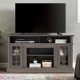 thumbnail image 2 of PAPROOS TV Stand for 65 Inch TV, Farmhouse Entertainment Center with 2 Doors & Adjustable Shelves, TV Console Table Media Console Cabinet for Living Room, Dark Gray, 2 of 9