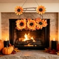 thumbnail image 4 of Fall Front Door Floral Swag, Artificial Thanksgiving Maple Leaves Door Hanging with Daisy Pumpkin, Autumn Harvest Twigs Swag Wreath for Farmhouse Mantel Wall Indoor Outdoor Home Decor, 4 of 6
