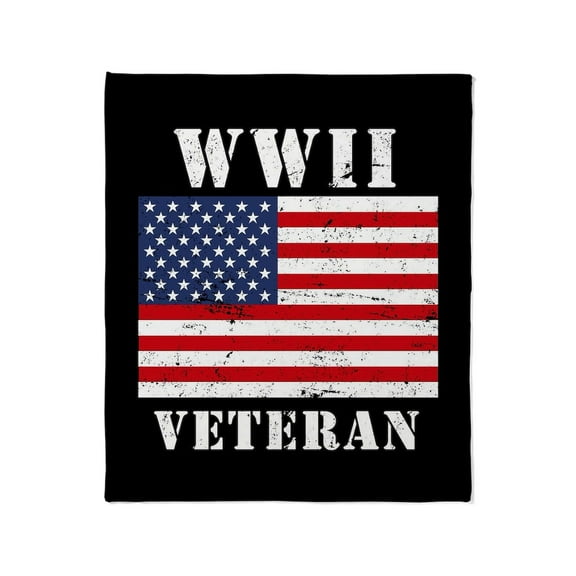 CafePress - WWII Veteran American Flag Throw Blanket - Soft Fleece Throw Blanket, 50"x60" for All Ages