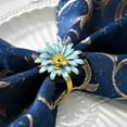 thumbnail image 4 of Metal Daisy Flower Napkin Rings for Christmas Holiday Wedding Banquet Carnival Parties Pink, 4 of 11