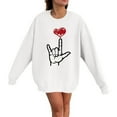 thumbnail image 2 of Uuszgmr Women Sweatshirts Trend 2024 Comfortable Casual Valentine Day Simple Love Printed Round Neck Long Sleeve Hoodless Top Couple Wear ,Size:Xl, 2 of 3