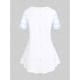 thumbnail image 2 of Camiseta de Bloqueo a Rayas con Color Sólido Rosegal Camisetas tallas grandes, 2 of 5