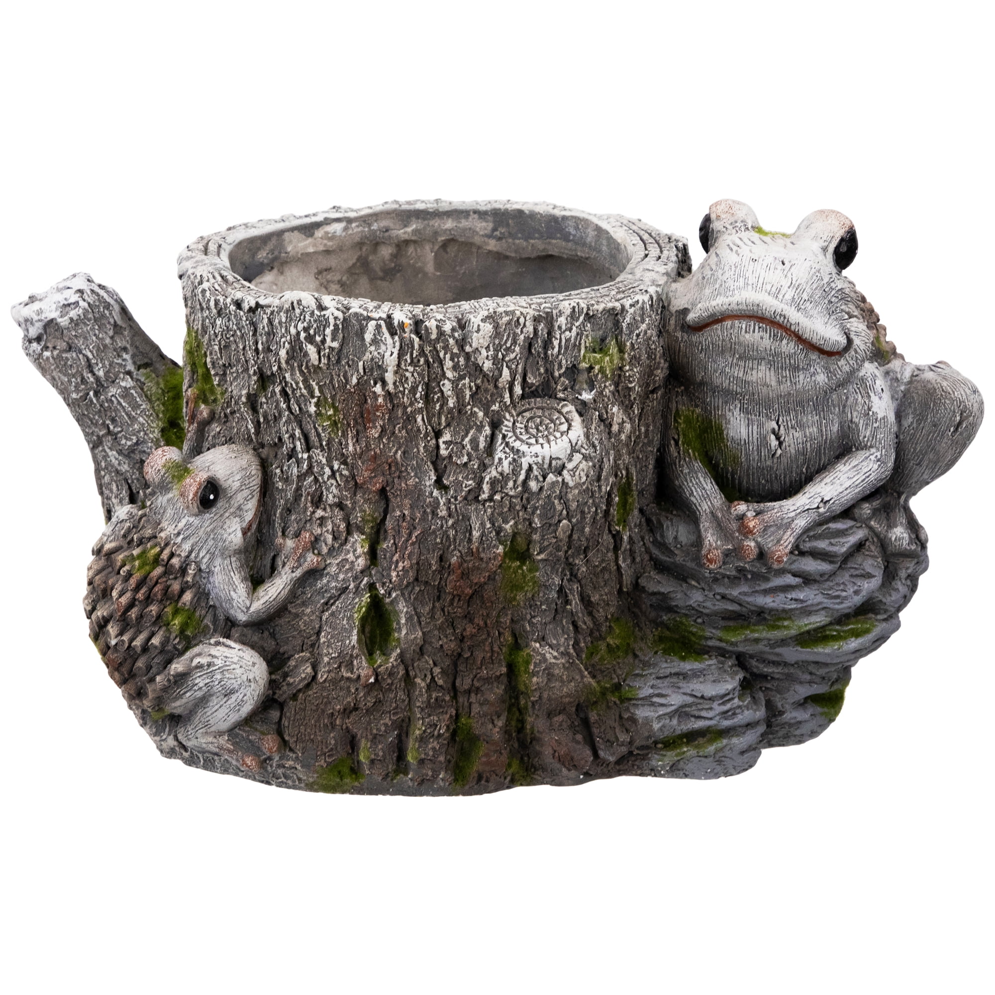 Northlight Frogs on Tree Stump Outdoor Garden Planter - 9"