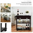 thumbnail image 6 of Costway Rolling Kitchen Island Trolley Cart Stainless Steel Flip Tabletop W/ Drawer Brown, 6 of 11