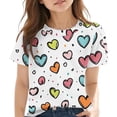 thumbnail image 1 of T-Shirt à Manches Courtes pour Enfants, Design Col Rond avec Imprimé Graphique Coloré, Mélange Polyester-Spandex Doux, Port Toutes Saisons, Lavage à la Main Uniquement, pour Garçons et Filles de 3 à 14 Ans, 1 of 8