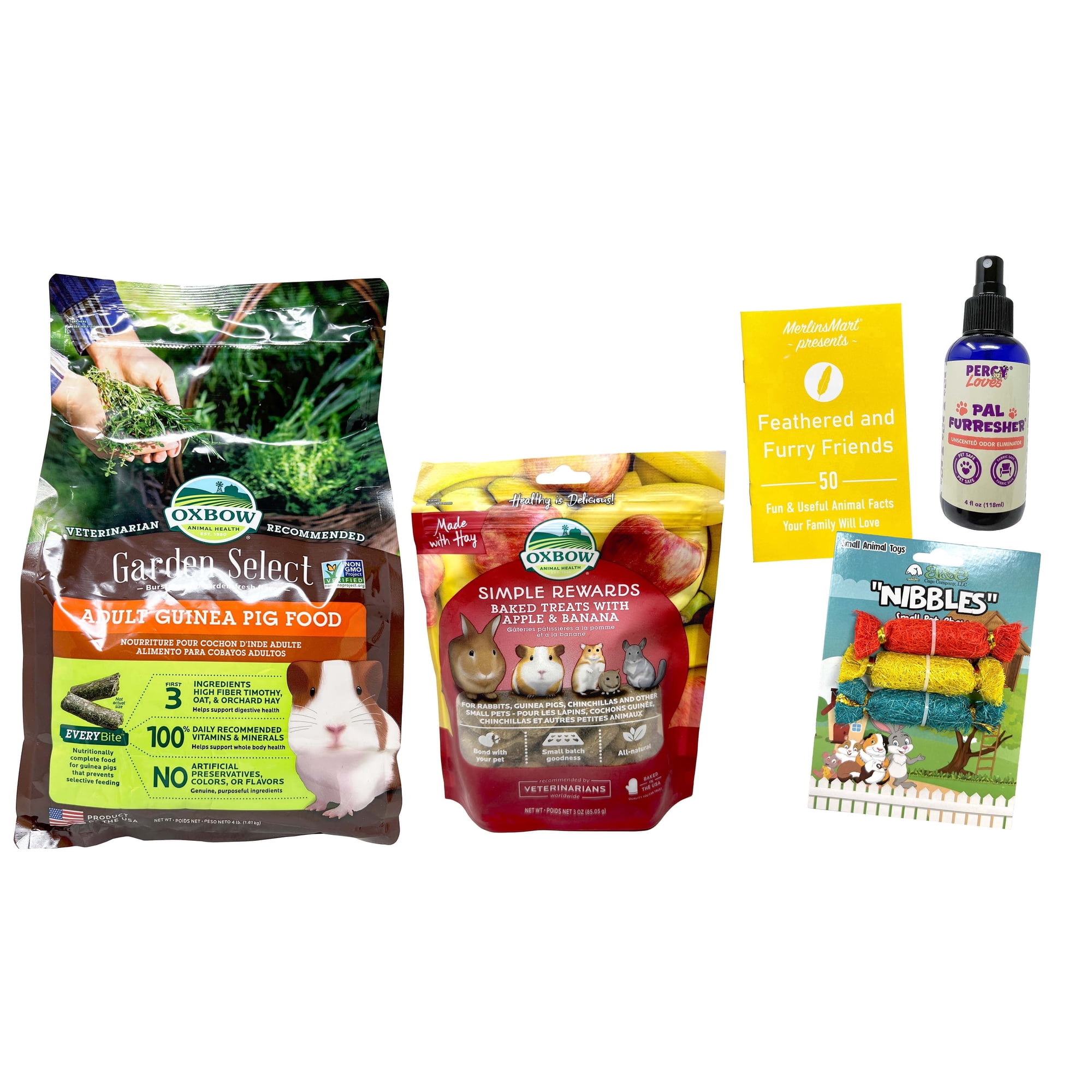 Oxbow Garden Select Adult Guinea Pig Food Welcome Home Kit with Pal Furresher, Merlinsmart Zine