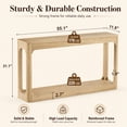 thumbnail image 2 of Aukfa 55.1" Wood Console Table, Narrow Sofa Table with 2-Tier Open Shelf for Entryway Hallway Living Room,Natural, 2 of 8