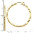 thumbnail image 4 of Auriga Mother's Day Gift 10K Yellow Gold Diamond-Cut 2mm Round Tube Hoop Earrings for Women, 4 of 5