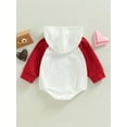 thumbnail image 4 of Gzhioc Baby Boys Girls Romper, Long Sleeve Hooded Rainbow Letters Print Bodysuit for Valentine’s Day,0-18 Months, 4 of 9