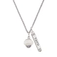 thumbnail image 1 of Delight Jewelry Opaque White Faceted Glass Spinner Silvertone Believe Faith Prayer Hope Bar Charm Necklace, 23", 1 of 4