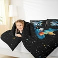thumbnail image 4 of jejeloiu Letter H Monogrammed Bedding Comforter Set,Cartoon Astronaut Twin Comforter Sets,Galaxy Planet Bedding Set For Boys,Microfiber Room Decorative Reversible,2pcs, 4 of 8