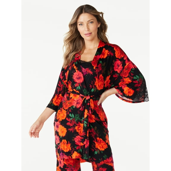 Sofia Vergara Women’s Lace Robe with Pockets, Women’s