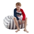 thumbnail image 5 of Loungie Grey Bean Bag Covers - Microfiber | Storage | Stuffed Animal 32"x32", 5 of 8