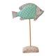 thumbnail image 3 of Escultura de pez de madera sobre soporte, decoración náutica, adorno para el hogar, animal marino de pie Verde claro, 3 of 7