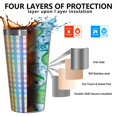 thumbnail image 3 of 16oz Tumblers Colorful Striped Checkered Pattern Stainless Steel Vacuum Insulated Double Wall Travel Tumbler Cups Mug with Lid and Straw,Cleaning Brush for Coffee,Tea, 3 of 4