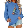 thumbnail image 2 of Hipattires Christmas Sweatshirts for Women, Christmas Clothes for Women, Graphic Loose Trendy Long Sleeve, Blue, 2 of 6