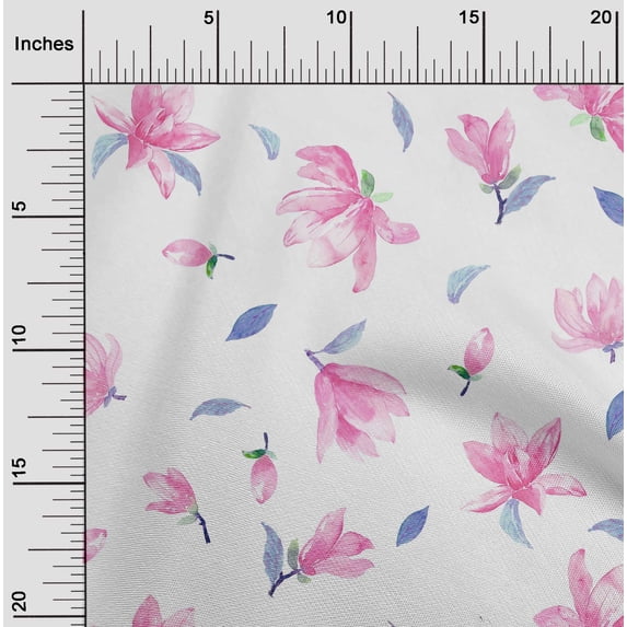 oneOone Polyester Lycra Fabric Wildflower Watercolor Print Sewing Fabric BTY 56 Inch Wide
