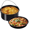thumbnail image 2 of 2Pcs Air Fryer Accessory Durable Air Fryer Pizza Pan and Baking Cake Barrel with Non-Stick Coating  Baking Cake Pan Set Large and Small Air Fryer Deep Cake Barrel for Air Fryer, 2 of 11
