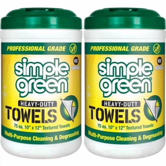 Toallas de limpieza Simple Green de grado profesional x75 (paquete de 2)