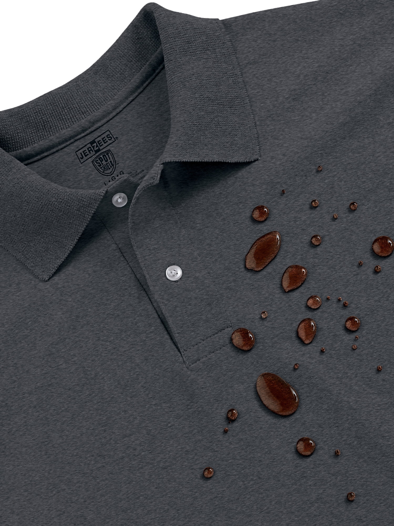 Jerzees Men's Spotshield Long Sleeve Polo Shirt   Walmart.com