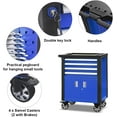 thumbnail image 4 of HPDMC Rolling Garage Workshop Tool Organizer - 4 Drawer Mobile Tool Cabinet with Wheels, Locking System & Adjustable Shelf | Blue, 4 of 8