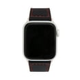 thumbnail image 6 of Bandini Band for Apple Watch Band 45mm 44mm 42mm 41mm 40mm 38mm 49mm & Ultra for Men, Padded Leather iWatch Band for Apple Watch Series 9 8 7 6 5 4 3 2 1 SE - Black and Red / Silver, 6 of 8