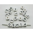 thumbnail image 6 of U8MO Kids Craft DIY Assorted Alphabet Letter Acrylic Cube Pony Beads 8mm 10mm-50pcs White with Black 11mm, 6 of 7