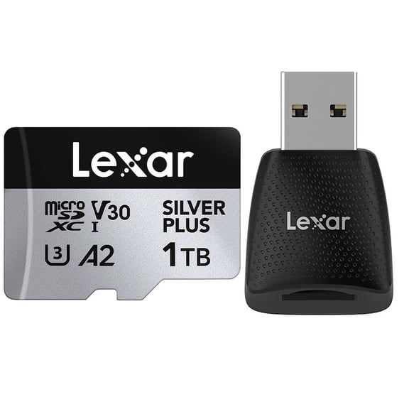 Lexar Professional SILVER PLUS UHS-I V30 microSDXC Card with SD Adapter